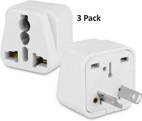 3PK Universal to Australian Outlet Plug Adapter, Type I