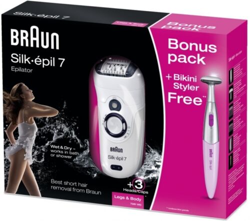 Braun 7281 Leg, Body, Face Epilator Shaver with Bikini Styler Dual ...