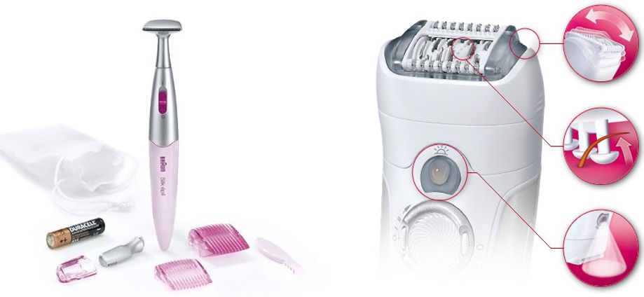 Braun 7681 Leg Body Face Epilator Shaver with Bikini Styler Dual ...