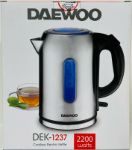 Daewoo DEK-1237 220 Volt 1.7L Cordless St Steel Kettle 220V-240V For Export Overseas Use