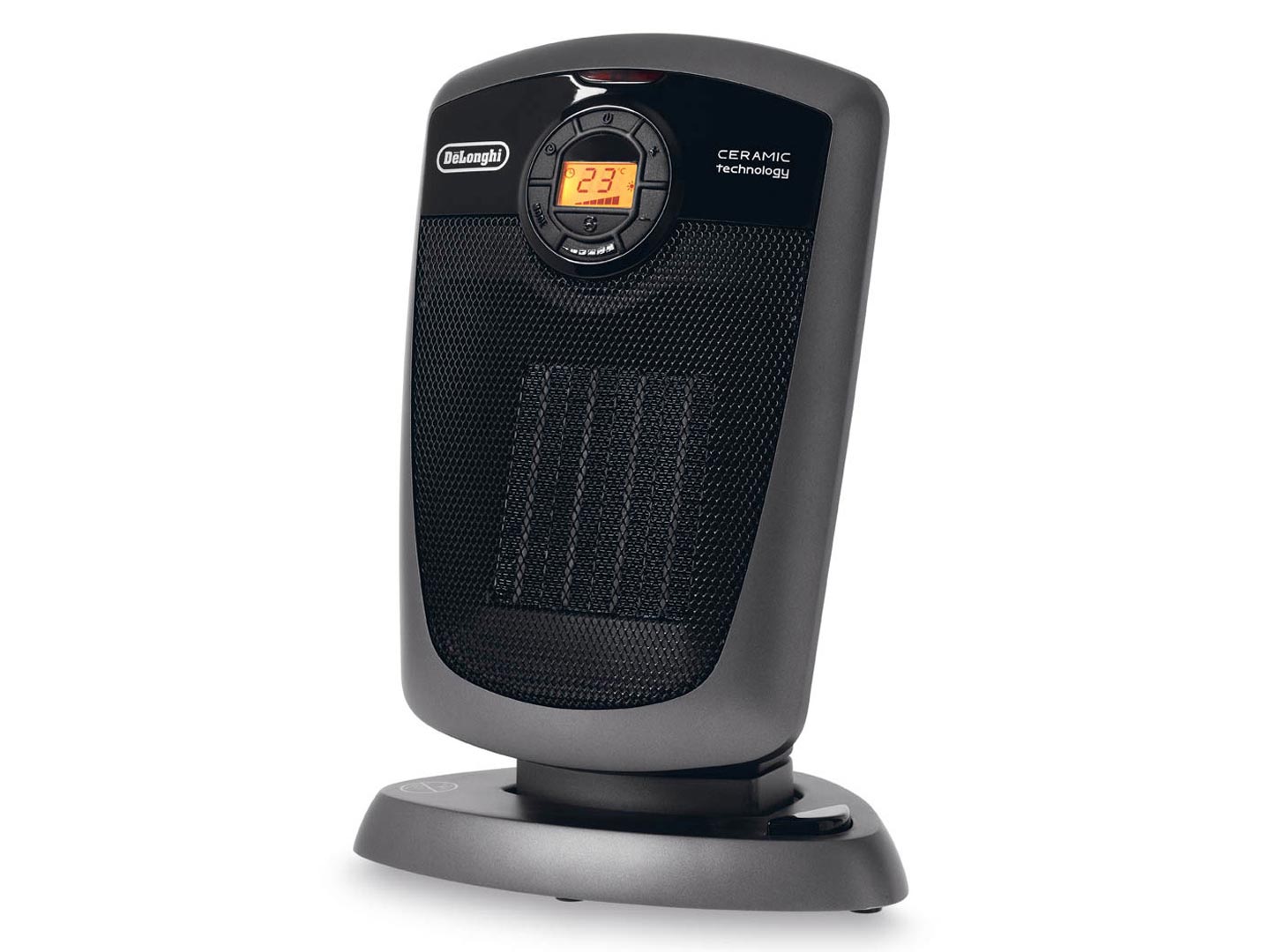 TCH7690EDR 3 Heat Settings Dark Gray Digital Adjustable Thermostat Timer 28 Design Remote Control ECO Energy Saving Mode Safety Features Quiet 1500W DeLonghi Ceramic Tower Heater