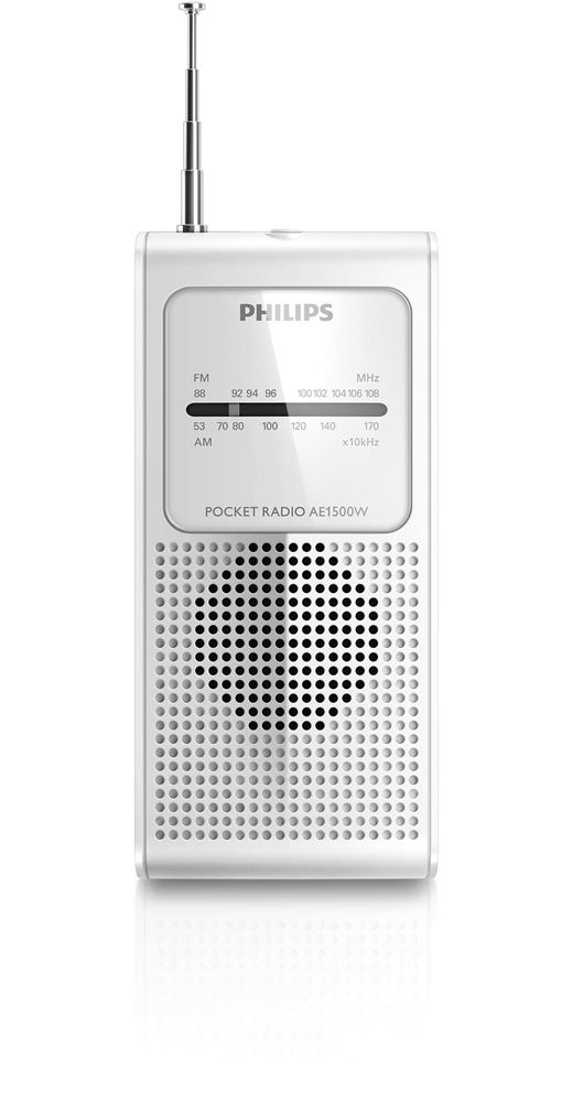 Langskomen Vooruitgang snijder Philips - Philips AE1500 Portable Pocket Size AM/FM Battery Operated White  Radio #AE1500W
