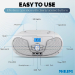 Philips CD Player Boombox, FM Radio, Dynamic Bass Boost with Bluetooth, USB Playback & AUX Input 110-220 Volt - TAZ3300B