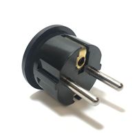 Seven Star SS409 Multipacks European Schuko Plug with Grounding Black For Type E / F Electric Outlet American to European plug adapter, type E F adapter plug, TYPE e adaptor, black plug SS-409, sevenstar adapters, plug for type E socket, ROUND PIN universal plug, adapters, germany, europe, asia, africa, india, uk, universal adapters,220 plug,220v adapter,220 volt adapter,220 adaptor