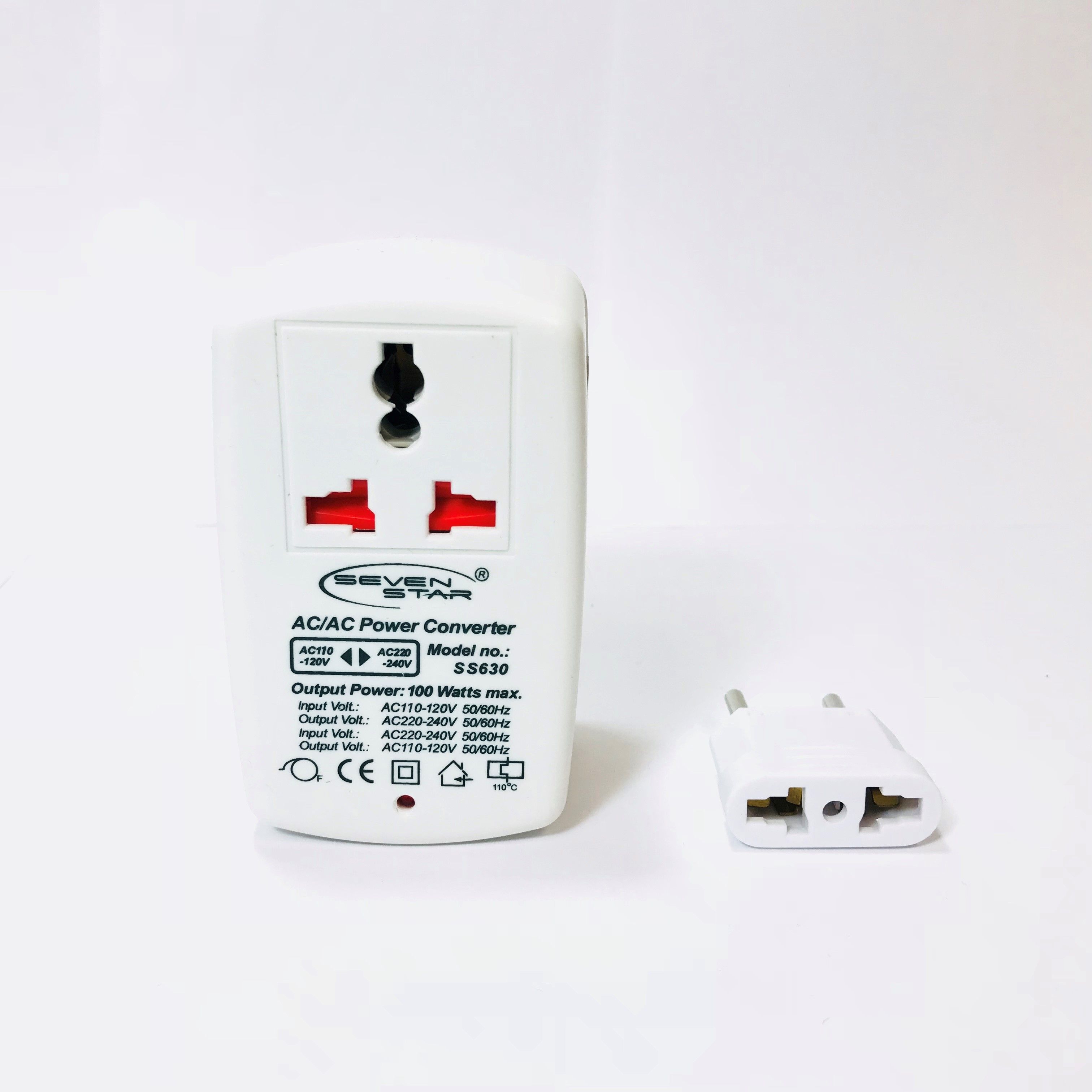 CONVERTITORE RIDUTTORE DI ENERGIA DA 220V A 110V 100w Con Cavo E Spina Schuko 84817252