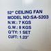 Sakura 52" 220 Volt Antique Brass Ceiling Fan with Four Lights 220v-240v For Export