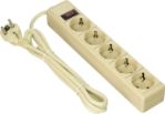 Seven Star SS-502 220 Volt Surge Protector 5-Outlet Power Strip Type E/F Plug 