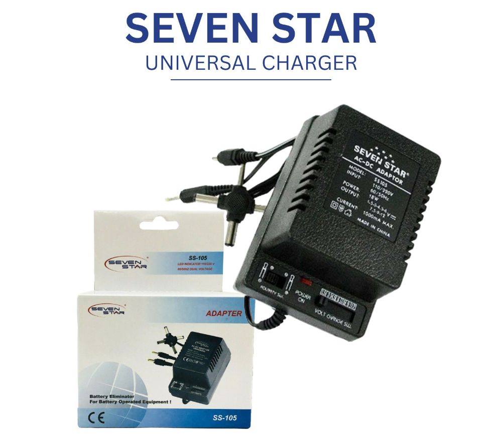 Star Power Plug Seven Star SS105 AC DC Power Adapter Universal 1.5V-12V DC with ...