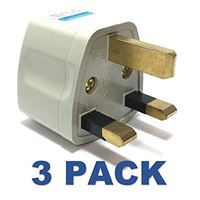 Seven Star SS414 Type G UK Style Plug Adapters White Multipacks