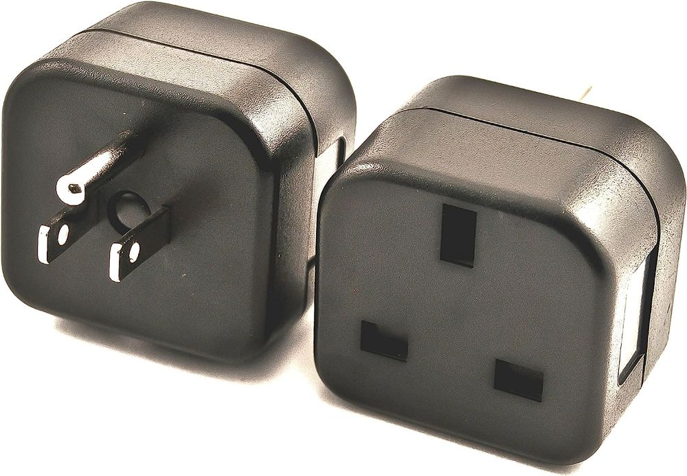 Simran PG18 USA US Grounded Plug Adapter UK British Plug into 3-Pin ...