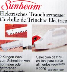 Sunbeam 220 Volt Electric Carving Knife Model 06581 220V-240V For Export (WILL NOT WORK IN USA & CANADA)