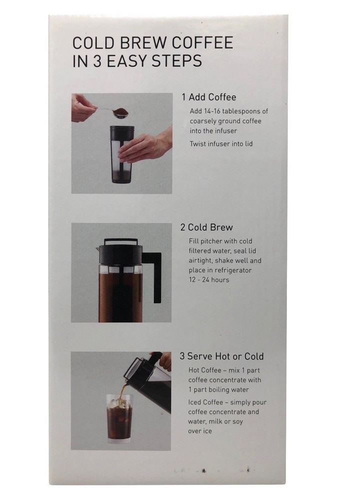  Takeya Patented Deluxe Cold Brew Iced Coffee Maker, 1 Quart,  Black : Home & Kitchen