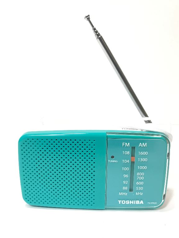 Toshiba TX-PR20 Blue AM/FM Pocket Portable Battery Operated Radio Tuning 