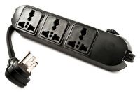 Seven Star SS-60 Universal 3-Outlet Surge Protector 110-220 Volts Worldwide Seven Star SS60, 220 volt surge protector, power strip, surge, power surge, spike, UK, 110-220 power, 220V, 220 volt, 230 volt, 240 volt, 5 outlets, grounded outlet, surge protectors