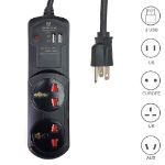 Seven Star SS505 Universal Surge Protector USB Ports 2A Quick Charging Outlet Travel Power Strip For Multiple Devices