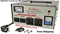 Simran AR2000 2000 W Watt Voltage Stabilizer Regulator 2000W Step Up Down Converter Transformer 110 220 Volt
