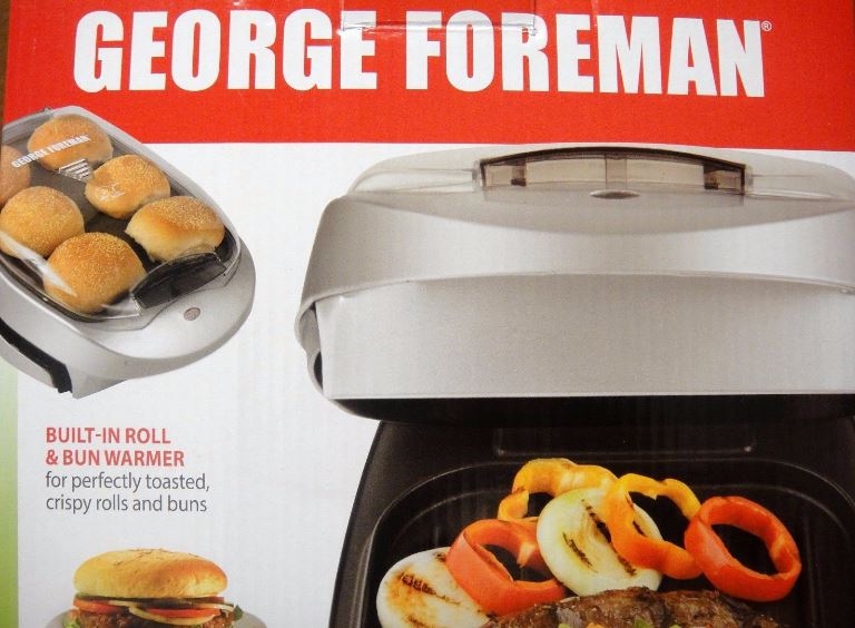 George Foreman Grill w/Timer, Bun Warmer & Removable Plates 