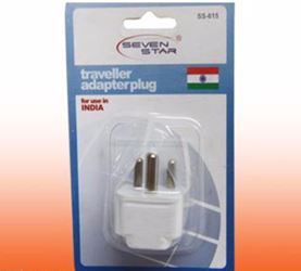 Plug Adapter - India 3-Pin - Changes plugs to fit into Indias Wall Outlets