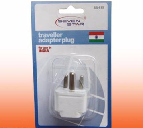 Plug Adapter - India 3-Pin - Changes plugs to fit into India's Wall Outlets